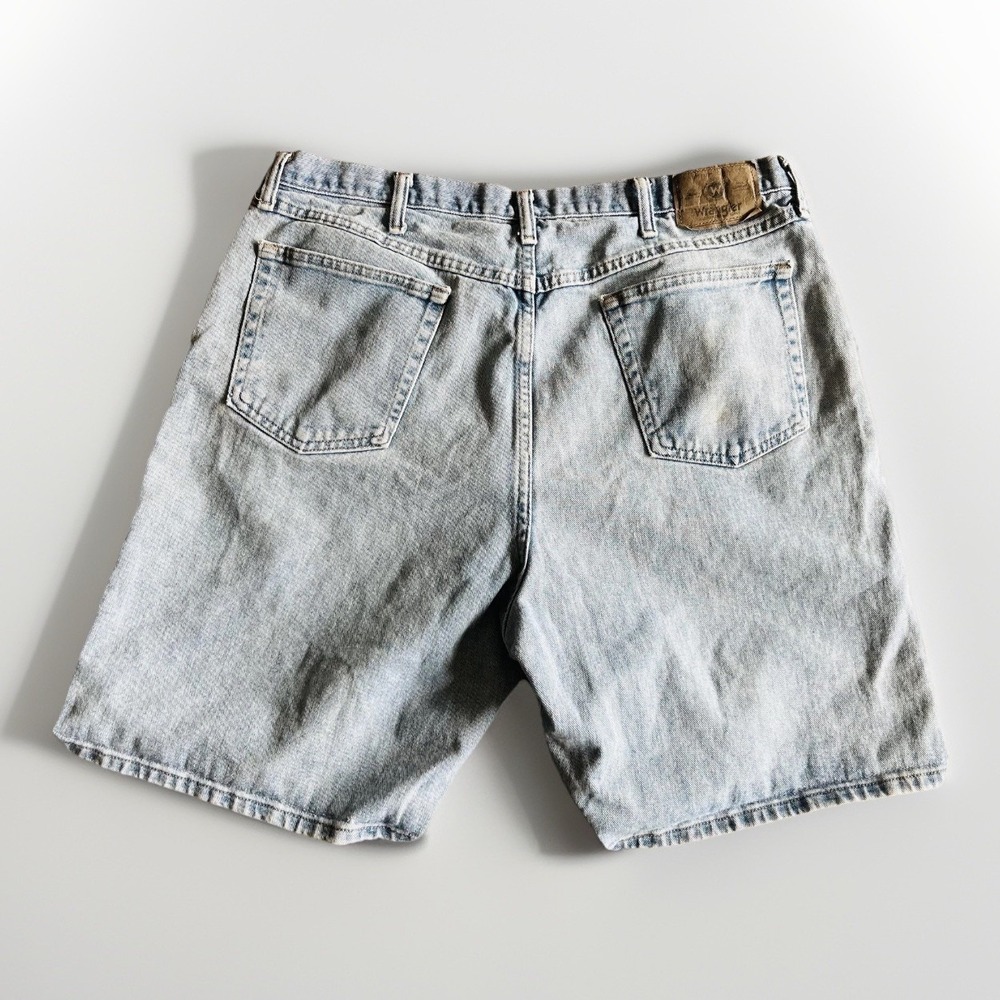 Wrangler‎ Denim Shorts Mens 40 Blue Light Wash Relaxed Fit Bermuda Jean Casual